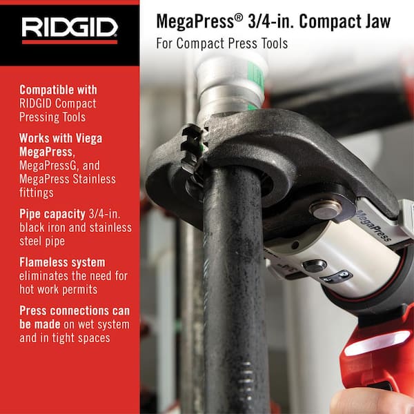 MegaPress 3/4 in. Compact Jaw for Compact Press Tools, Versatile Jaw for Small Spaces and Compact Tools
