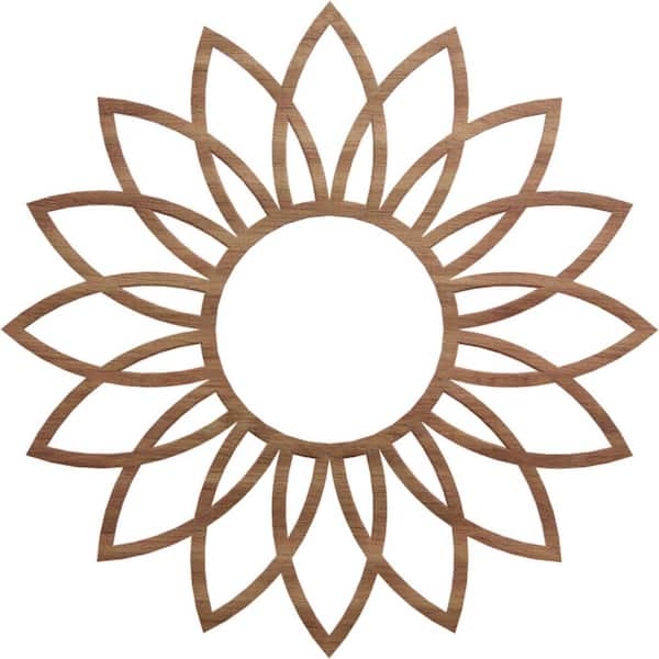 Ekena Millwork 0.375 in. x 22 in. x 22 in. Wood (Walnut) Medallion Moulding