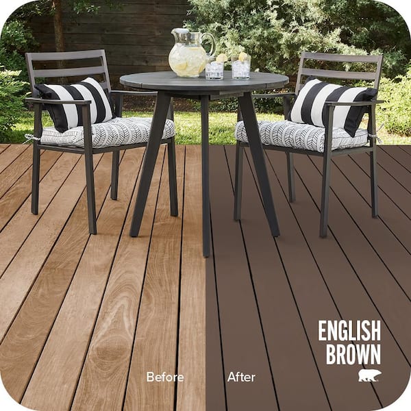 5 gal. #SC-201 English Brown Solid Color Waterproofing Exterior Wood Stain