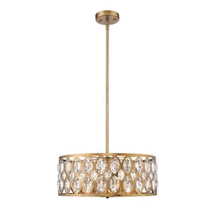Dealey 6-Light Heirloom Brass Chandelier with Crystal Shade