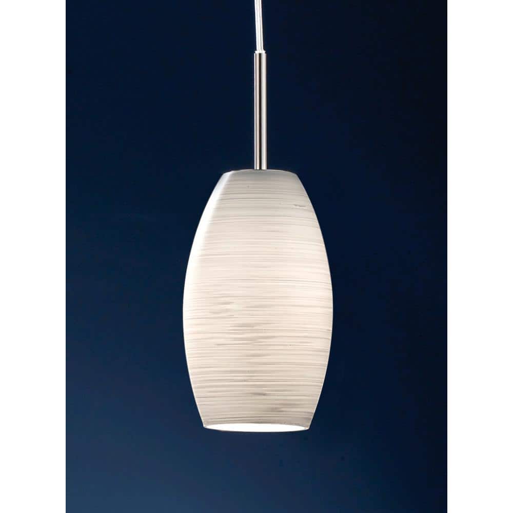 Eglo Batista 1 Matte Nickel Mini Pendant with Hand-Made Glass