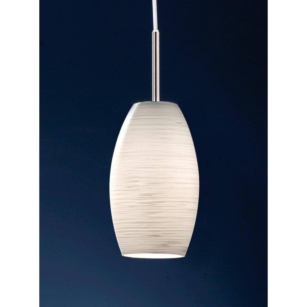 Elegant Batista Matte Nickel 4-Light Island Pendant with Hand-Made Glass