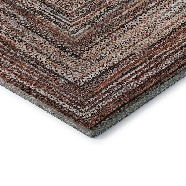 Mayfield Premium Machine Washable Abstract AMF1725 Terracotta 2 ft. 3 in. x 7 ft. 6 in. Runner Rug