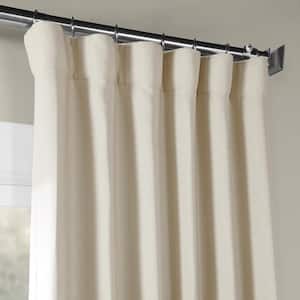 Oat Cream Textured Bellino Room Darkening Curtain - 50 in. W x 108 in. L Rod Pocket with Back Tab Single Curtain Panel