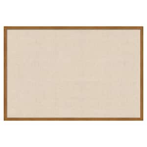 Natural Linen by The Creative Bunch Studio 37 in. x 25 in. Carlisle Blonde Narrow Wood Framed Fabric Pinboard Memo Board