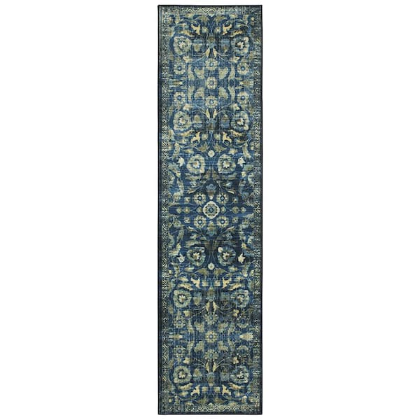 Mohawk Home Baikal Navy 2 ft. x 5 ft. Oriental Runner Rug