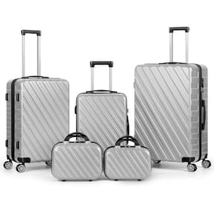 Hardside Spinner Luggage Sets in Silver, 5-Piece - TSA Lock