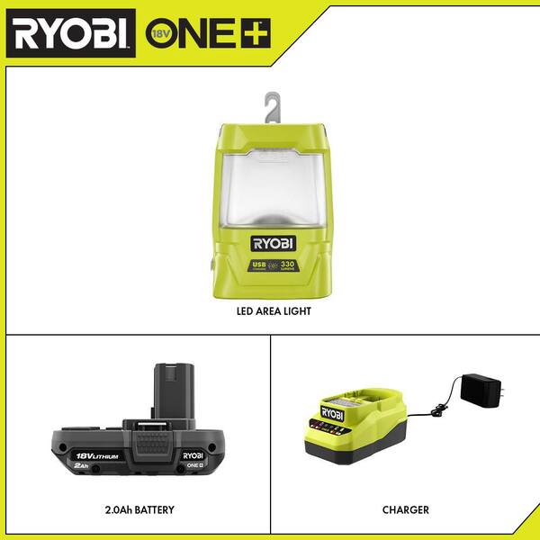Ryobi 18 Volt ONE Cordless Area Light USB Charger Tool Only Indoor Handheld 