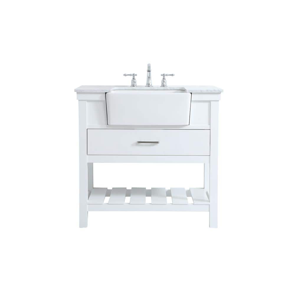 Simply Living 36 in. W x 22 in. D x 34.125 in. H Bath Vanity in White with 