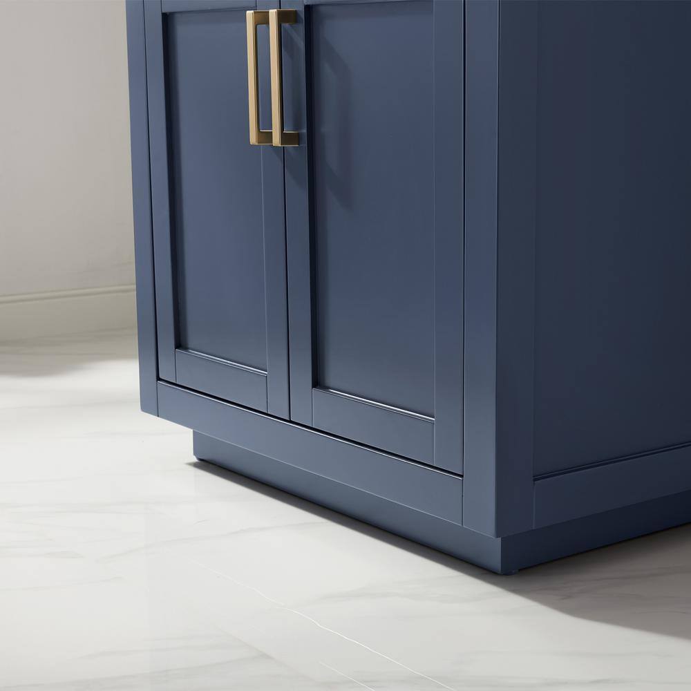 Royal Blue Single Bathroom Vanity Cabinet with Mirror