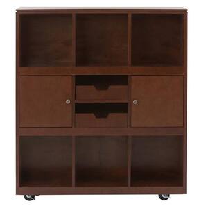 Avery 6-Cube MDF Mobile Cart in Chestnut