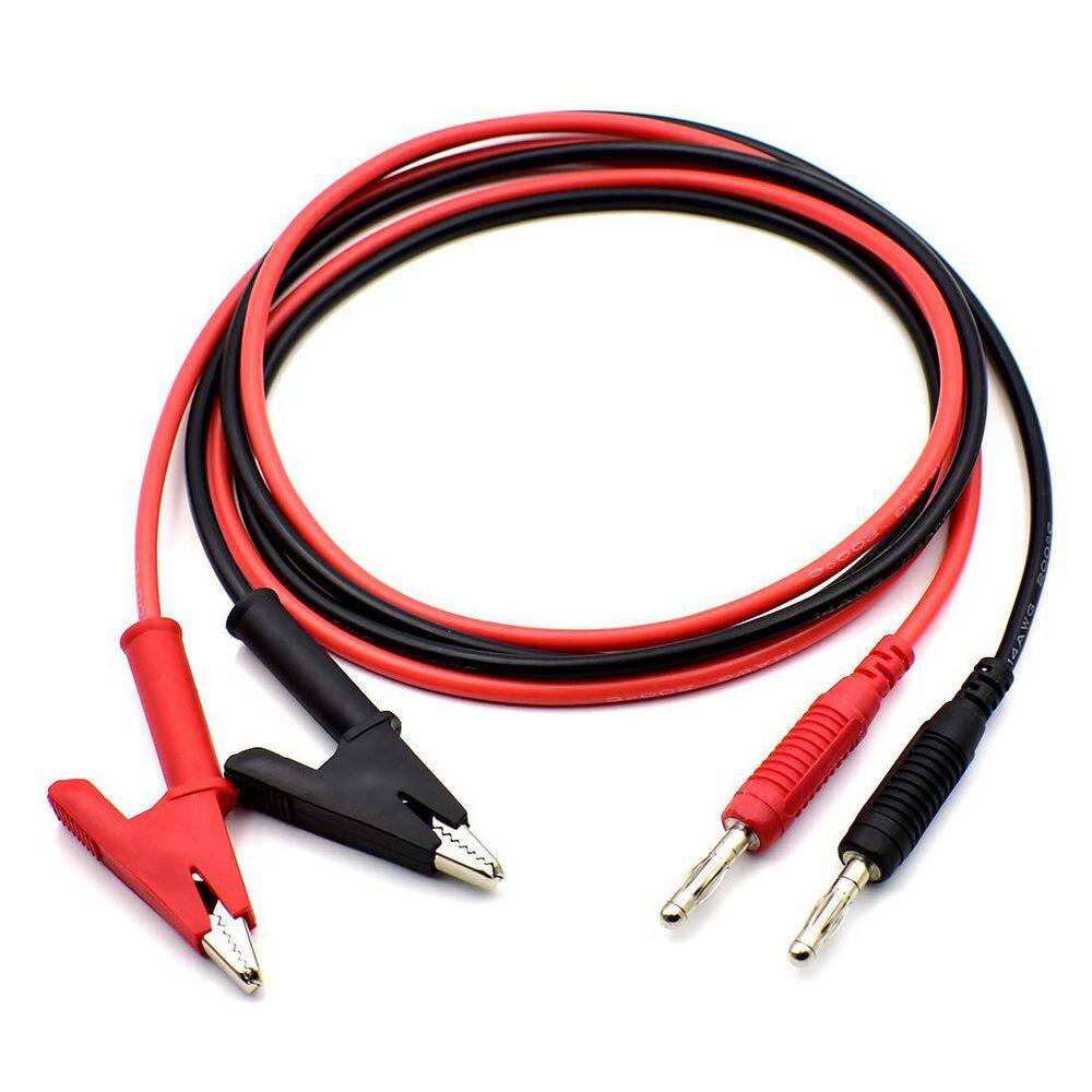 2-Piece 4mm Banana Plug to Alligator Clip Test Lead 14AWG Heavy Duty Silicone Cable Set 3 ft. price history on PriceWatchPro