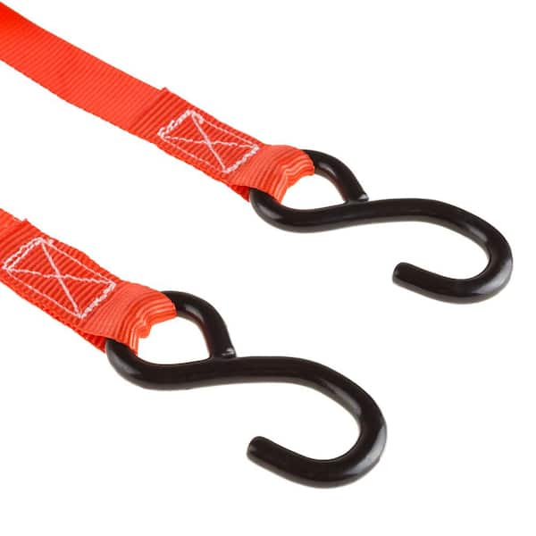 Ratchet Tie-down 5T Straps 4m Set c/w Flat Snap Hooks (Box Set)