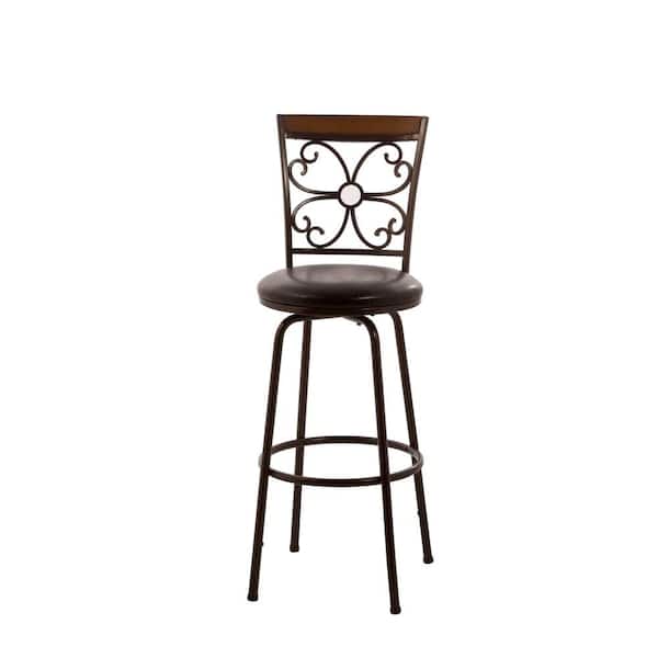 Hillsdale Furniture Garrison 30 in. Bar Stool in Dark Brown-DISCONTINUED