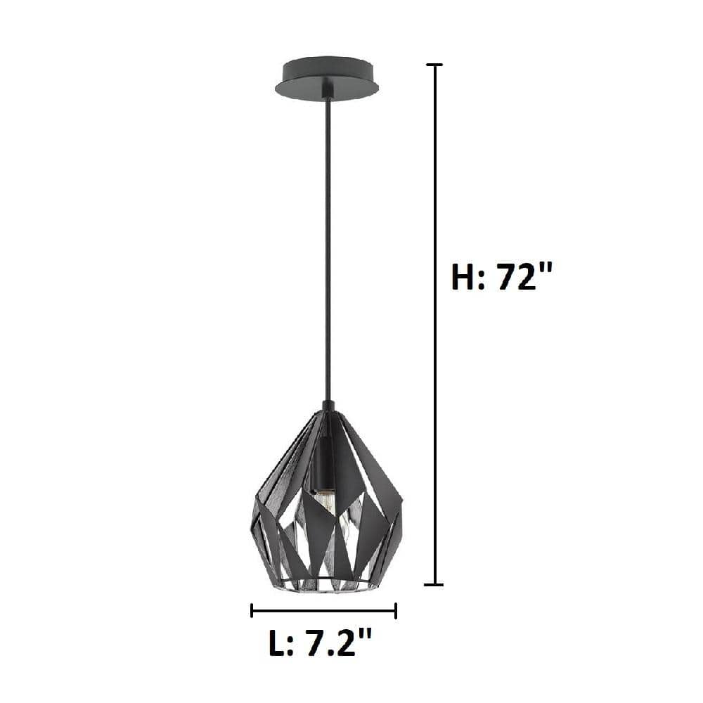 Carlton Mini 14'' Matte Black Geometric Indoor/Outdoor Pendant Light