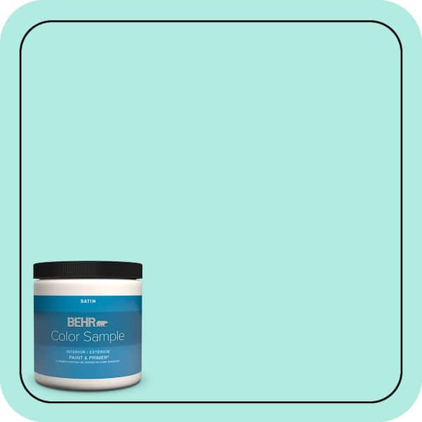BEHR PREMIUM PLUS 8 oz. #MQ4-23 Aloha Satin Enamel Interior/Exterior Paint & Primer Color Sample
