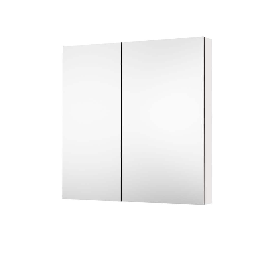 36.01 in. W x 36 in. H Rectangular Aluminum Recessed/Surface Mount Medicine Cabinet with Mirror and Glass Shelves price history on PriceWatchPro