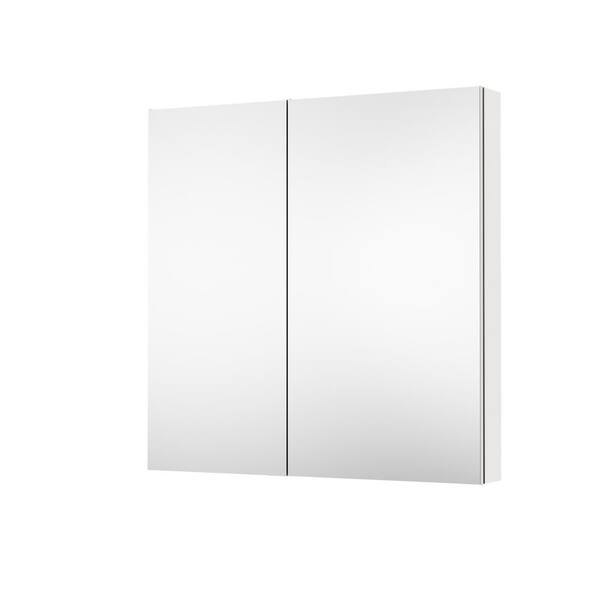 36.01 in. W x 36 in. H Rectangular Aluminum Recessed/Surface Mount Medicine Cabinet with Mirror and Glass Shelves