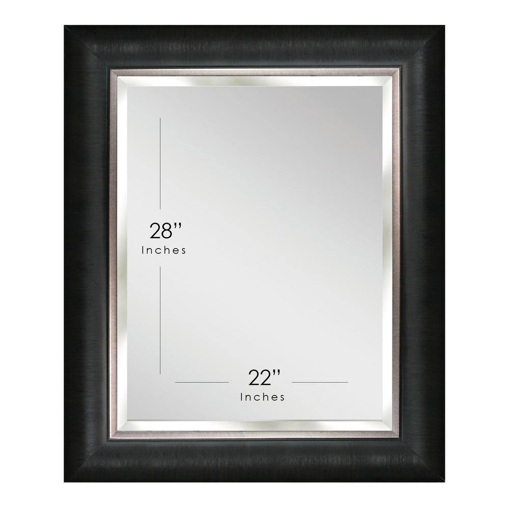 Alderton Transitional Black and Silver Beveled Wall Mirror - 34.5" x 28.5"