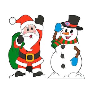 42 in. Standing Coroplast Holiday Character 2-Pack with Stakes