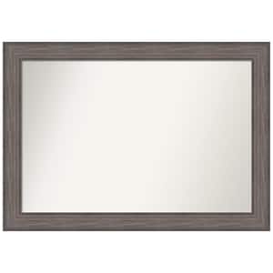 Country Barnwood 41 in. x 29 in. Non-Beveled Rustic Rectangle Wood Framed Wall Mirror in Gray