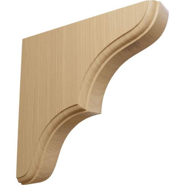 Ekena Millwork 1-3/4 in. x 7-1/2 in. x 7-1/2 in. Cherry Stratford Wood Bracket
