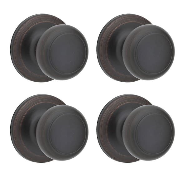 Kwikset Cove Venetian Bronze Passage Hall/Closet Door Knob (4-Pack)