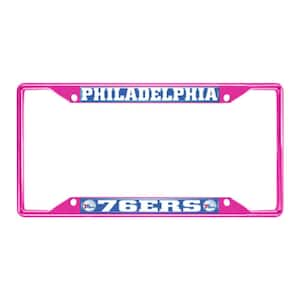 Universal Fit NBA - Philadelphia 76Ers License Plate Frame - Pink