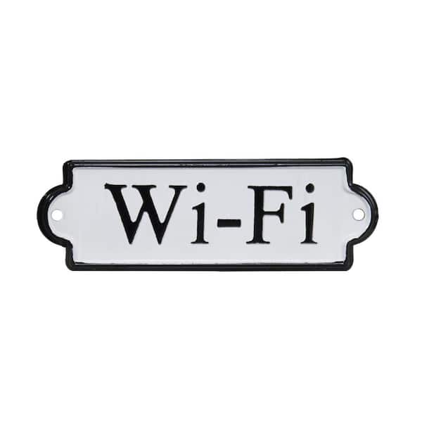 HomeRoots 10 in. Charlie Metal Black and White Wall Decor
