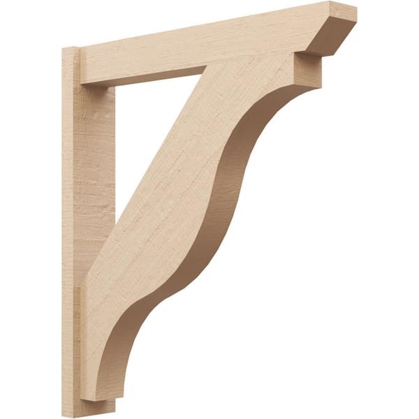 Ekena Millwork 6 in. x 40 in. x 36 in. Funston Slat Rough Cedar Woodgrain Timberthane Polyurethane Outlooker, Primed Tan