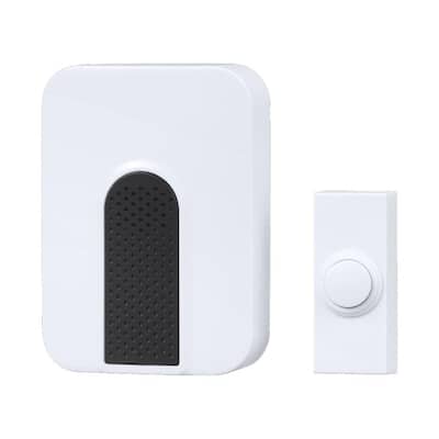 Wireless Battery Operated Doorbell Kit with Wireless Push Button, White