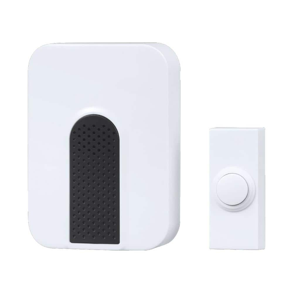 Defiant Wireless Battery Operated Doorbell Kit with Wireless Push Button, White