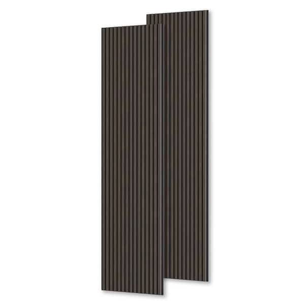 comforthomi 0.9 in. x 1.05 ft. x 7.87 ft. Brown Acoustic/Sound Absorb 3D Oak Overlapping Wood Slat Decorative Wall Paneling (2-Pack)