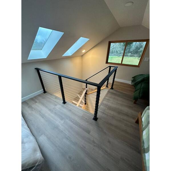 Unbranded - 12 ft. Aluminum Surface Mounted Railing Kit with Stainless Steel Cable for Cable Railing System