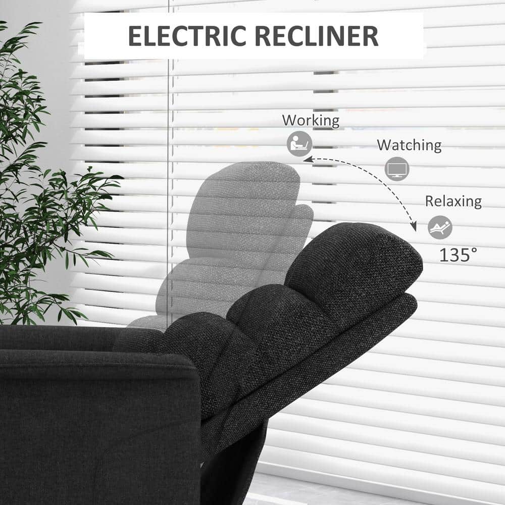 Black Metal Electric Lift Recliner with Remote Control