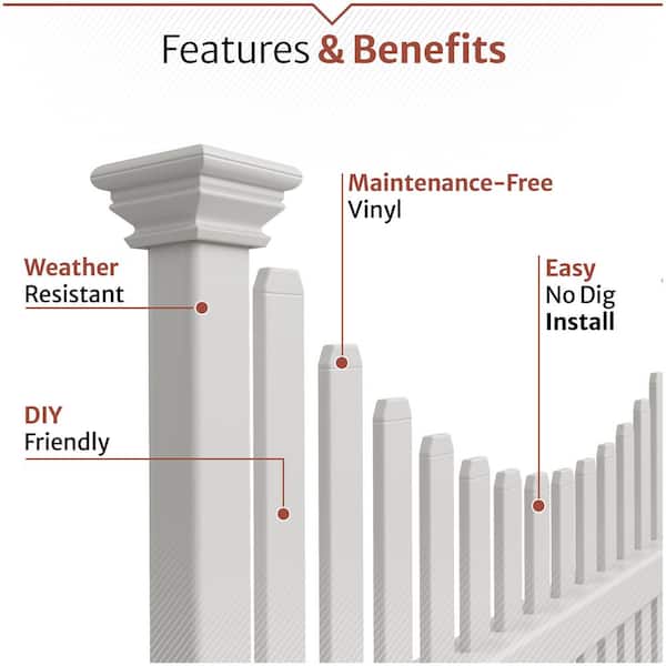 4 ft. H x 3 ft. W White Vinyl Huntersville Privacy Screen (2-Pack)