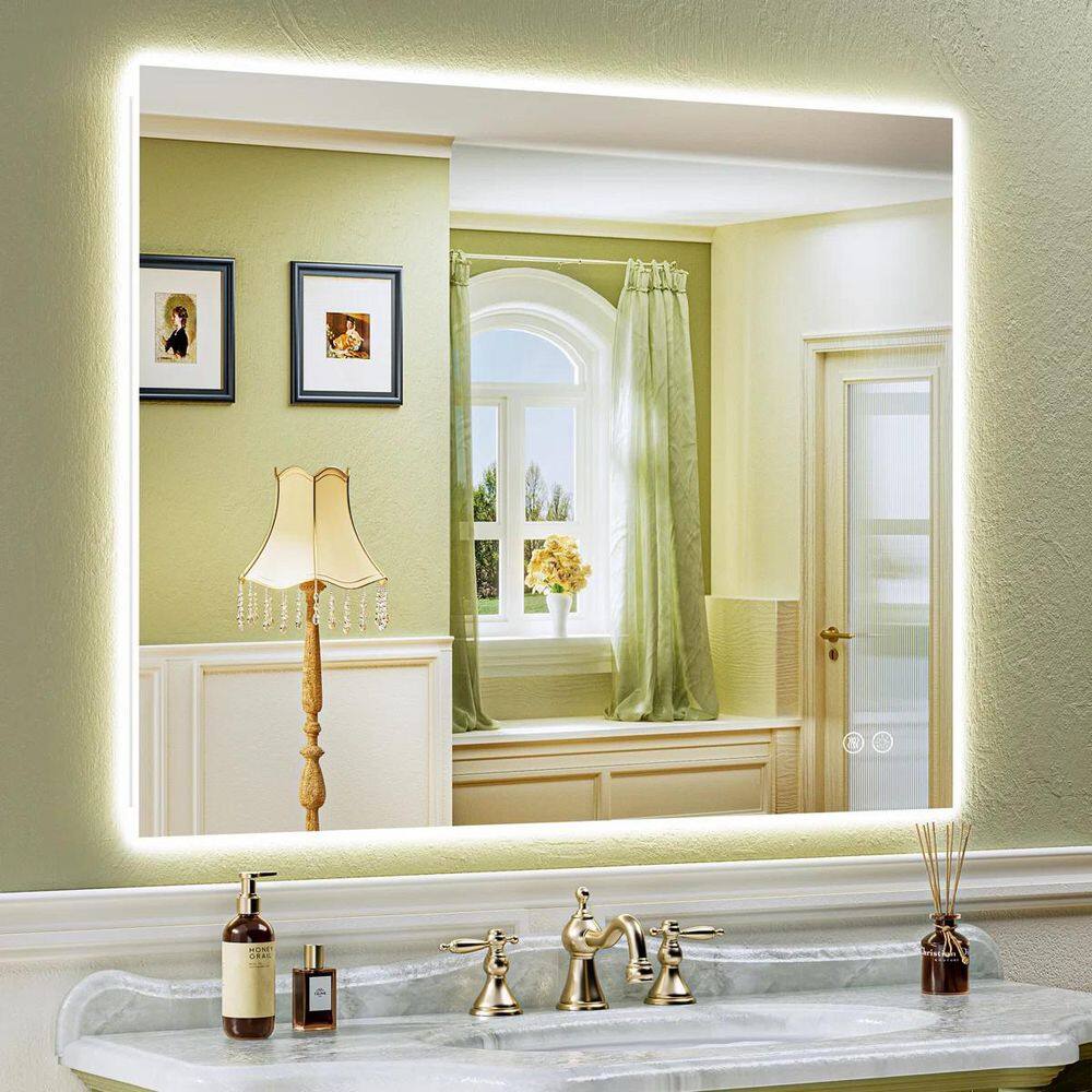 44 in. W x 32 in. H Rectangular Frameless Super Bright Backlited LED Anti-Fog Tempered Glass Wall Bathroom Vanity Mirror price history on PriceWatchPro