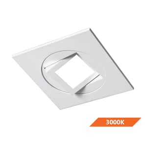 DQR4MA Series 4 in. Square 3000K White Integrated LED Recessed Gimbal/Eyeball Trim