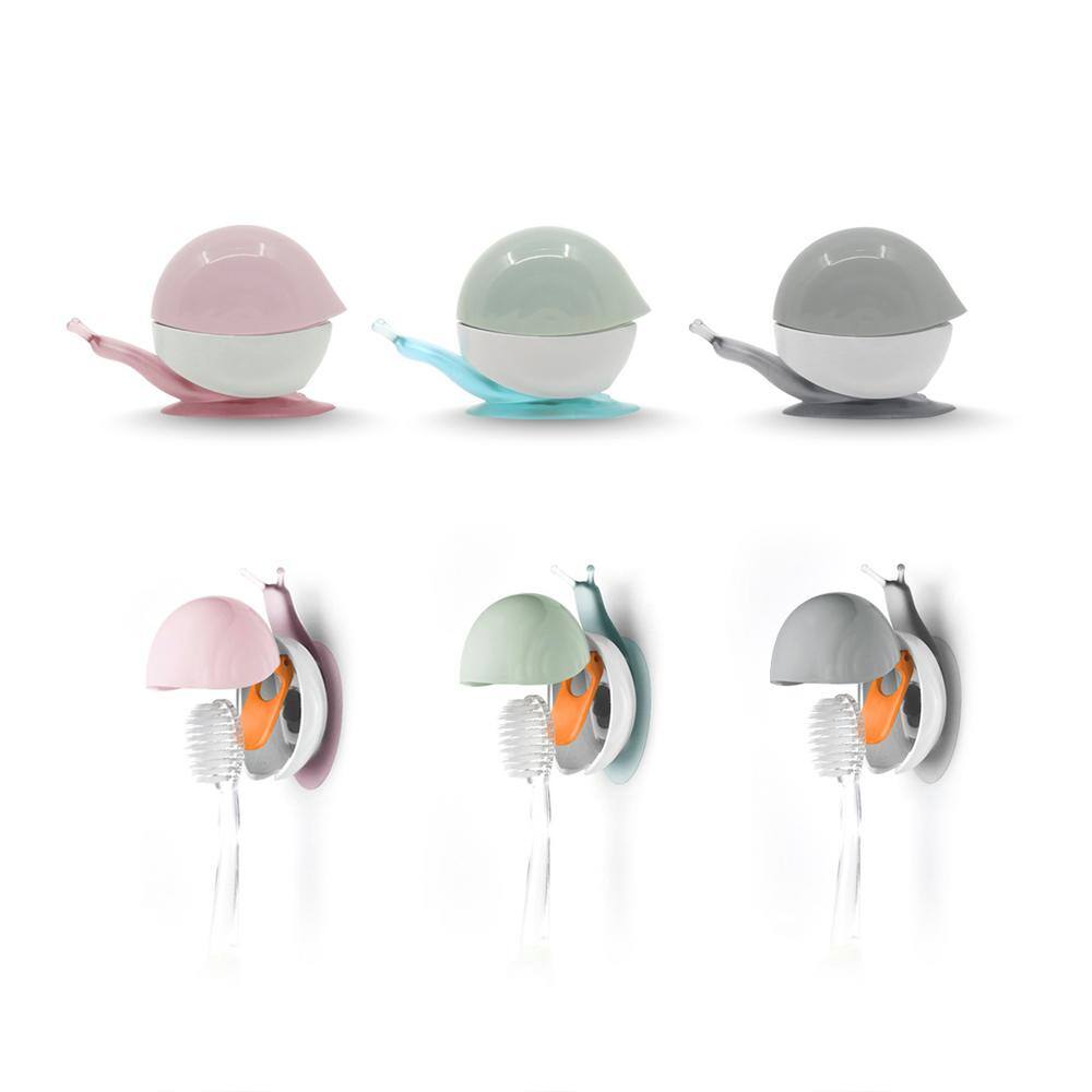 Suction Clicker Toothbrush Holder with Self-Closing Feature in Assorted Col