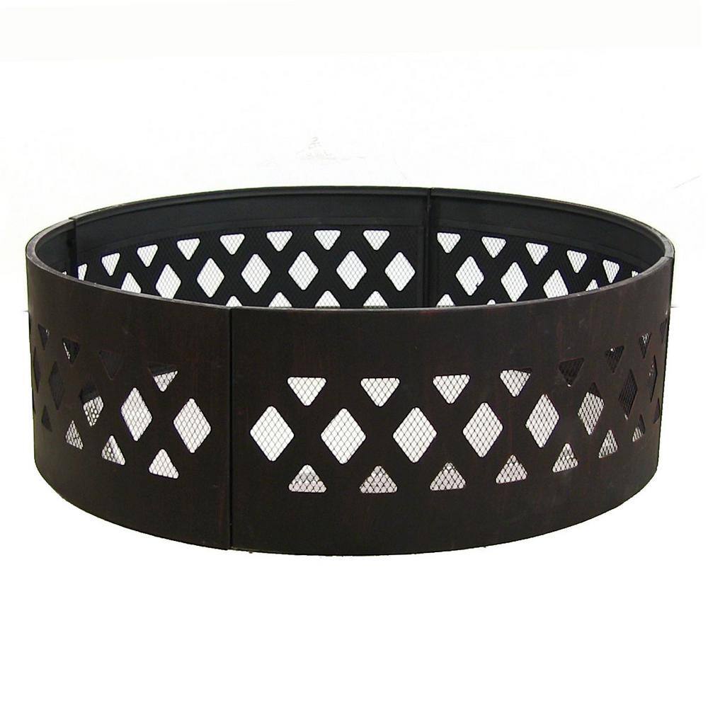 36" Bronze Crossweave Steel Wood Burning Fire Pit Ring