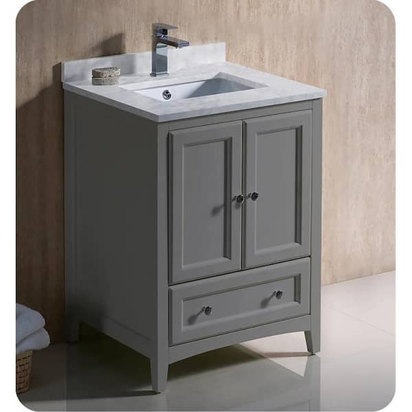 Stufurhome Clarkson Grey 24.25 Inch Corner Bathroom Vanity with