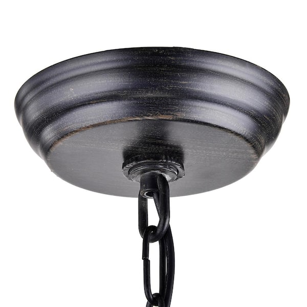Edvivi Hartwell 6-Light Antique Black Modern Farmhouse Round
