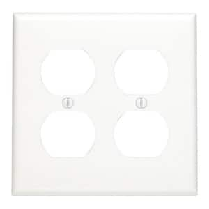 2-Gang White 2-Duplex Outlet/Receptacle Nylon Standard Wall Plate (1-Pack) 80716-W