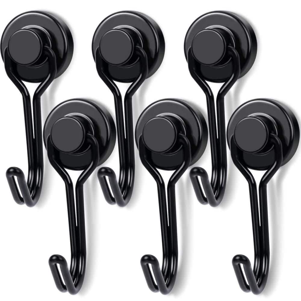 Black 30 lb. Heavy Duty Magnetic Hooks with Epoxy Coating for Cruise Travel Refrigerator and Metal Surfaces (6-Pack) price history on PriceWatchPro
