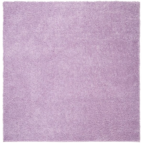 August Shag 3 ft. x 3 ft. Square Lilac Solid Color Area Rug