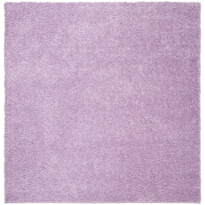 August Shag Lilac 4 ft. x 4 ft. Solid Square Area Rug