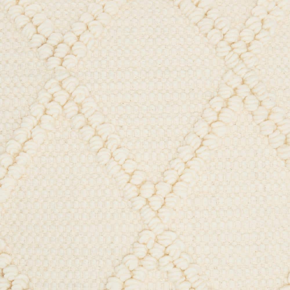 Ivory Diamond Lattice 18" Square Cotton Throw Pillow