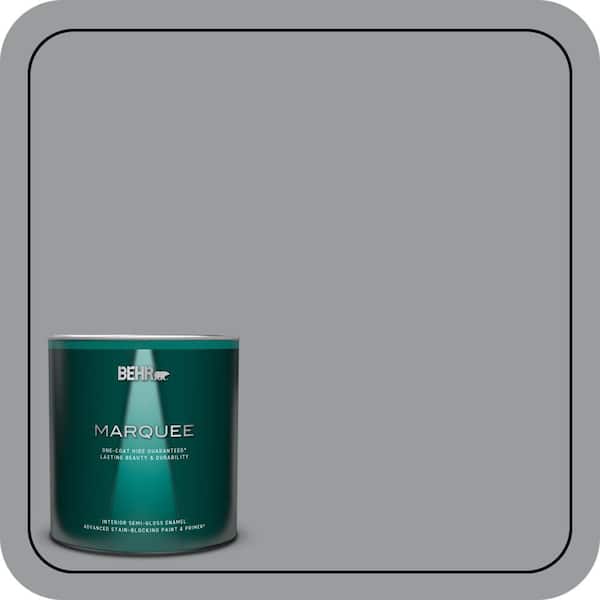 BEHR MARQUEE 1 qt. #N500-4 Pencil Sketch One-Coat Hide Semi-Gloss Enamel Interior Paint & Primer