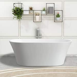 Antony 63 in. Acrylic Flatbottom Freestanding Bathtub in White