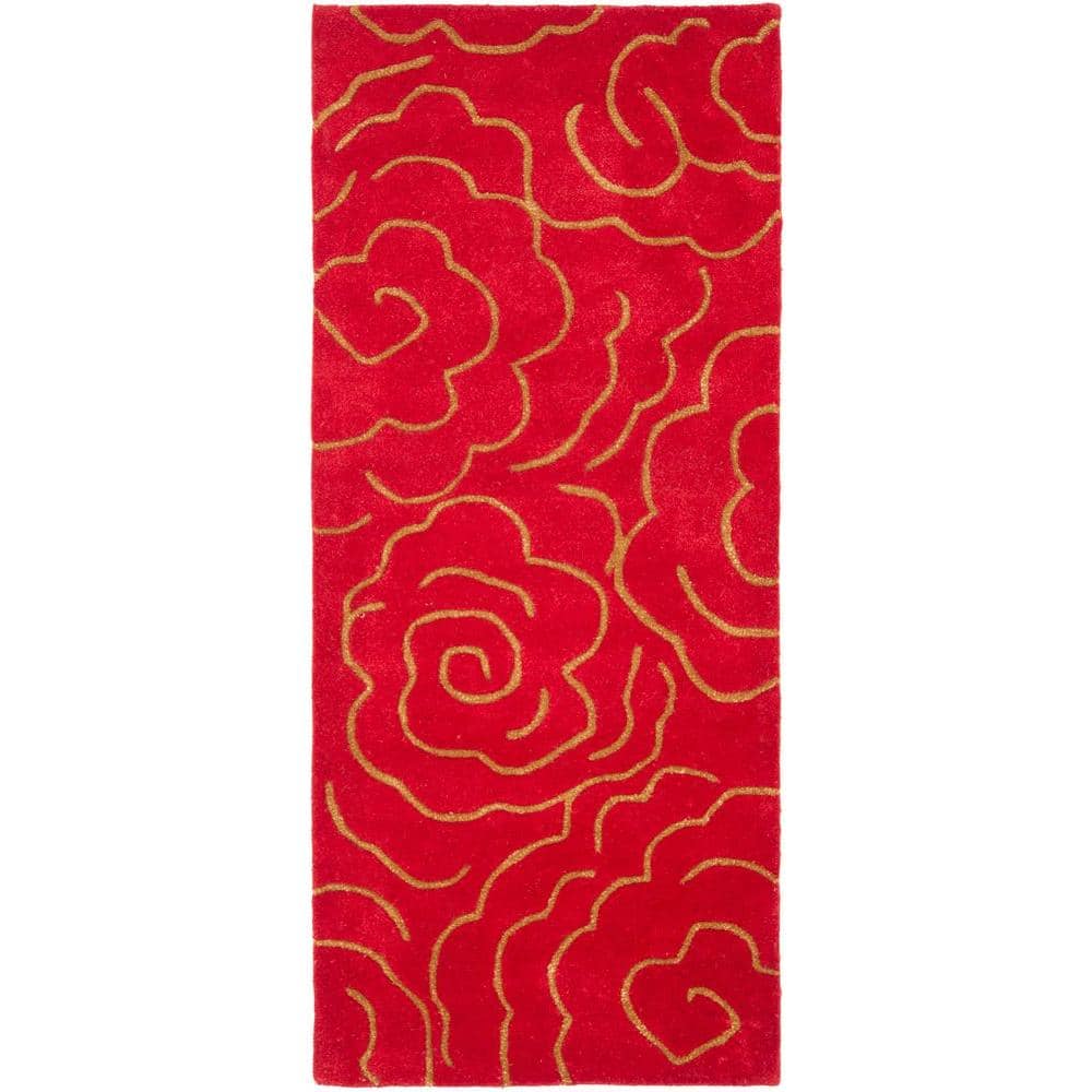 SAFAVIEH Soho Red 3 ft. x 6 ft. Floral Runner Rug SOH812A26 The Home